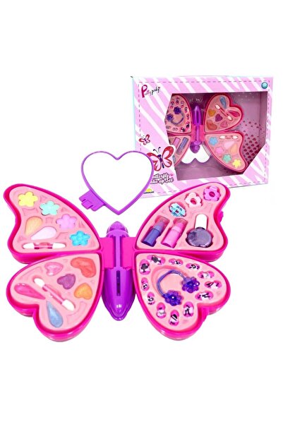 YıldızDükkan Sürülebilir Makyaj Set Kelebek Güzellik Seti Kız Çocuk Oyuncak M...
