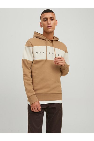 Jack & Jones Jack&jones Men's Hooded Sweatshirt Jorcopenhagen Panel Sweat Hood 12216156