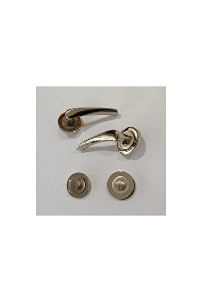 İstanbul E-Hırdavat Büyük Bravo Rozetli Kol Banyo Wc Rozetli Nikel Saten 1 Takım