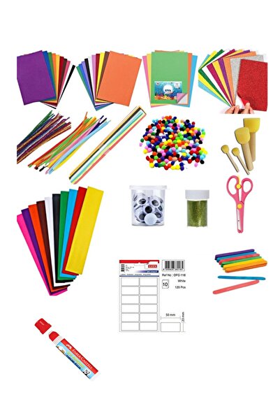 Arthobi El Işi, Krapon, Fon Kartonu, Simli Yapışkanlı Eva, Şönil, Ponpon Seti