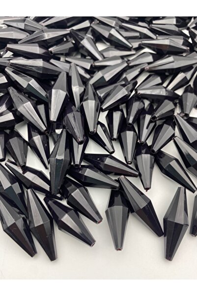 Hedef Bijuteri خرز أكريليك نموذج شعير كبير باللون الأسود، مجوهرات، خرز لصنع ا...