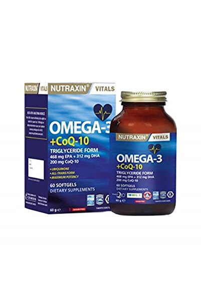 Nutraxin Omega 3 + Coq-10 60 Softgel Kapsül, Takviye Edici Gıda, 1 Paket(1 X ...