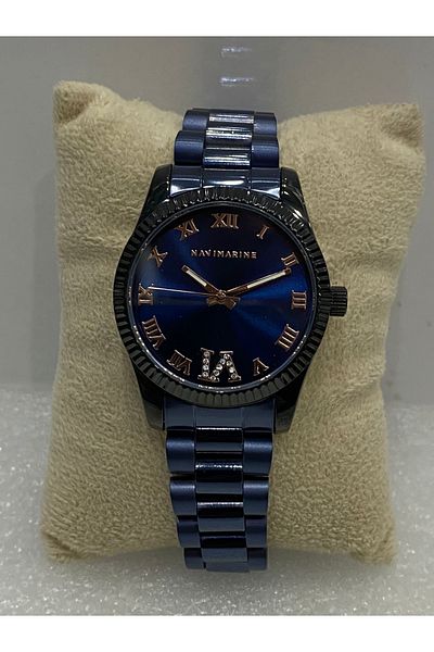 Navimarine Navy Blue & Black Roman Numeral Women's Wristwatch