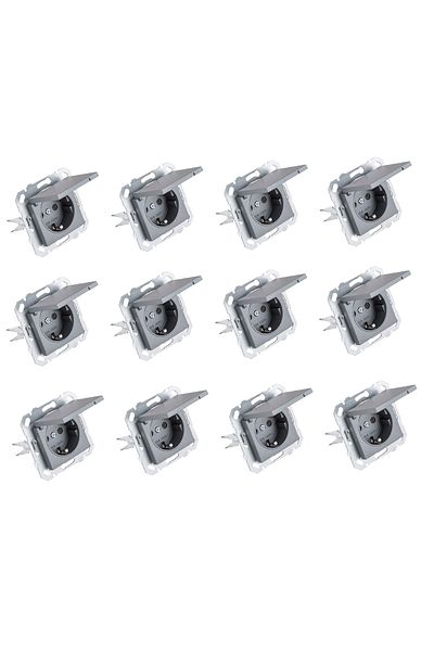 Netelsan 12 Pieces Smoked Covered Grounded Socket Frameless