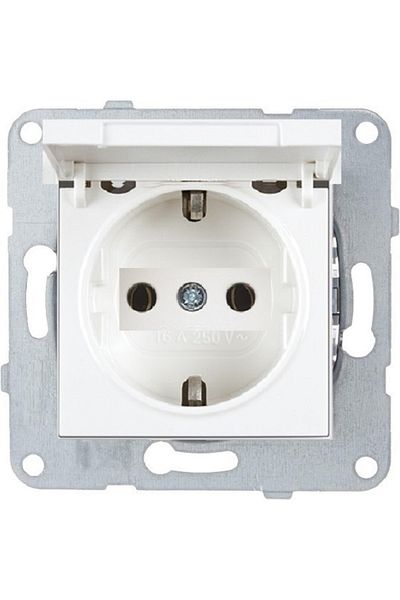 Netelsan Byobu White Covered Grounded Socket Frameless