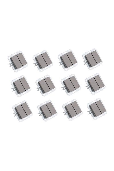 Netelsan Byobu 12 Pieces Anthracite Double Switch Commutator Frameless