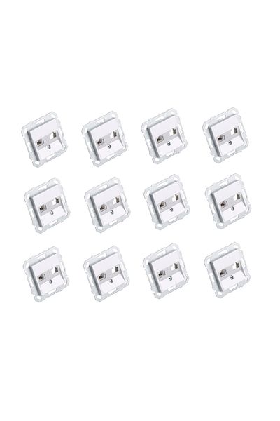 Netelsan Byobu 12 Pieces Bright Silver Telephone Numeris Socket (cat-3) Frameless