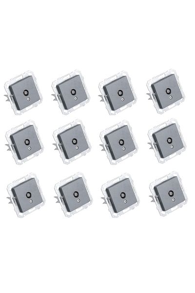 Netelsan Byobu 12 Pieces Smoked Satellite Socket with F Connector Frameless