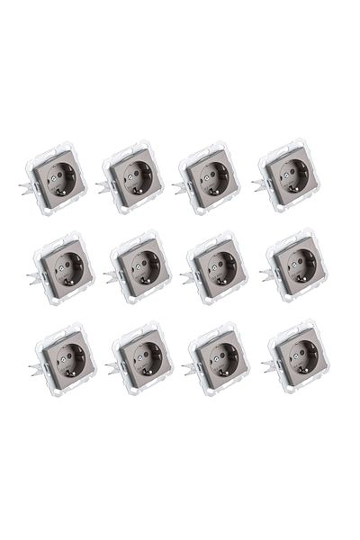 Netelsan Byobu 12 Pieces Anthracite Covered Grounded Socket Frameless