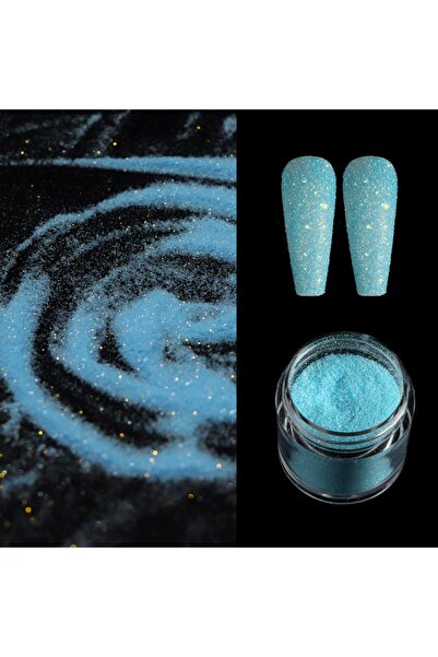 Beauty Box Bebek Mavisi Candy Toz Sim Glitter Powder Nail Art Resin Art Kalıcı Oje Protez Tırnak Süsleme