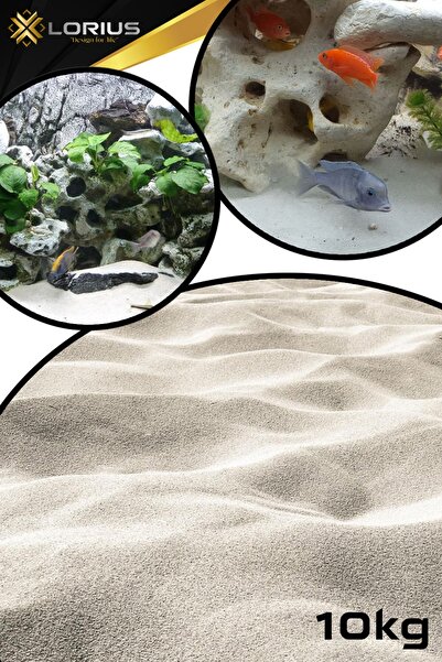 LORIUS 10 Kg Akvaryum Kumu Sarı Silis Kum 0.50/0.60mm