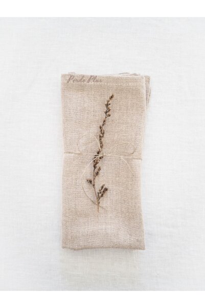 Perdeplus Set de 4 șervețele din pânză de in din bumbac natural