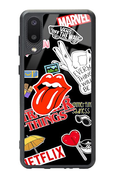 Spoyi Samsung A-02 Sticker Tasarımlı Glossy Telefon Kılıfı