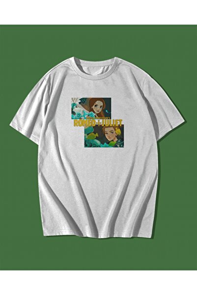 rebelberi Romeo + Juli Film William Shakespeare Ilustrație Galben Scriere Alb Tricou Tricou