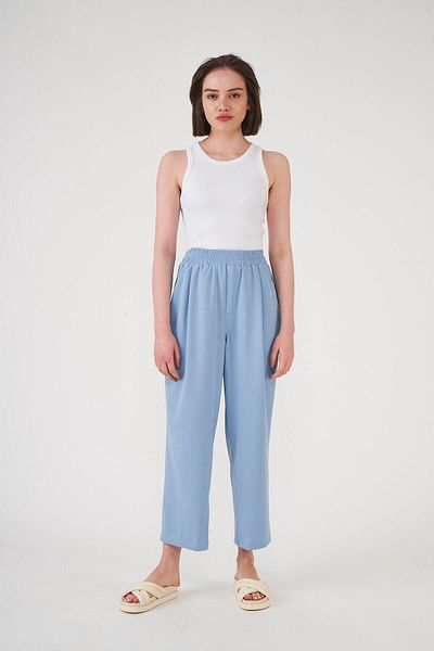 Mevra Elastic Waist Trousers Ice Blue