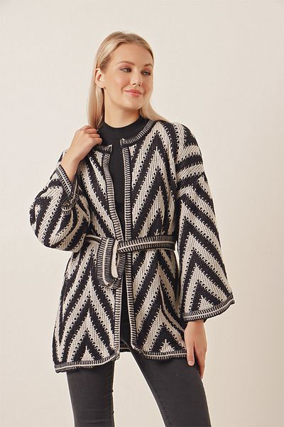 HAKKE Cikcak vzor pleteniny Cardigan