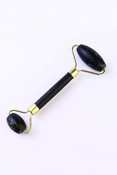 MUJGAN Doğal Çift Taraflı Yeşim Taşı Masaj Aleti - Siyah