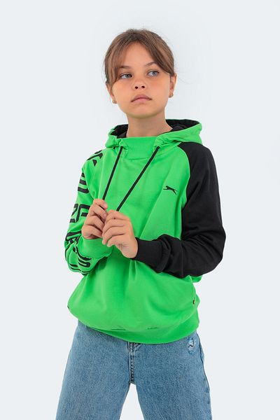Slazenger Draven Unisex Kinder Sweatshirt Grün Grau
