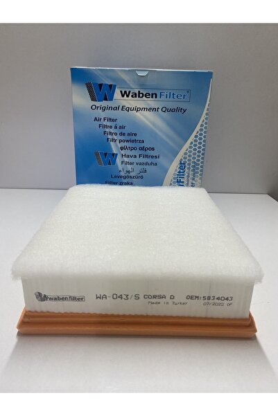WABEN فلتر هواء أوبل كورسا -d - E ديزل (مع إسفنجة) متوافق مع موديلات 2006 وما بعدها
