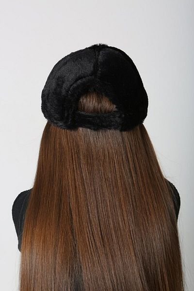 Fertile Black Plush Cap Hat for Girl - Frt454
