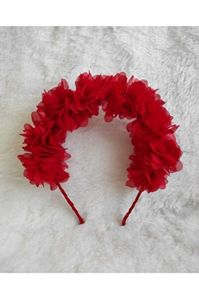 MODA45 Kırmızı Çiçekli Tac Lohusa Tacı Kına Tacı Modajico – Taç
