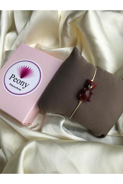 PEONY - peonyofficiall Bear Glass Murano Bracelet Cream String Bracelet