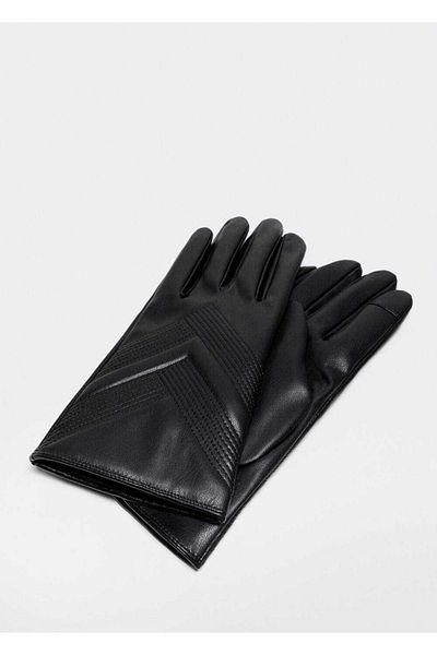 MANGO Woman Texture Patterned Gloves
