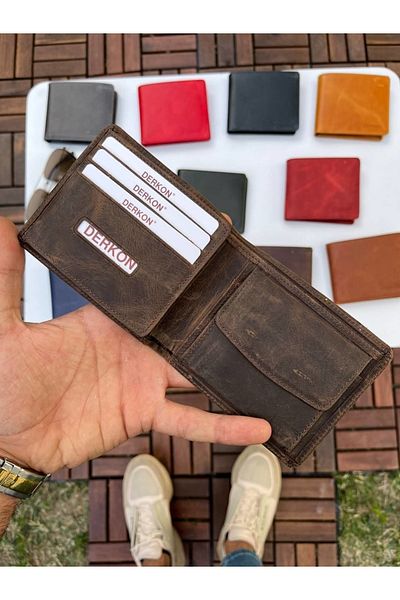DERKON Ola Vintage Leather Tiguan Brown Wallet