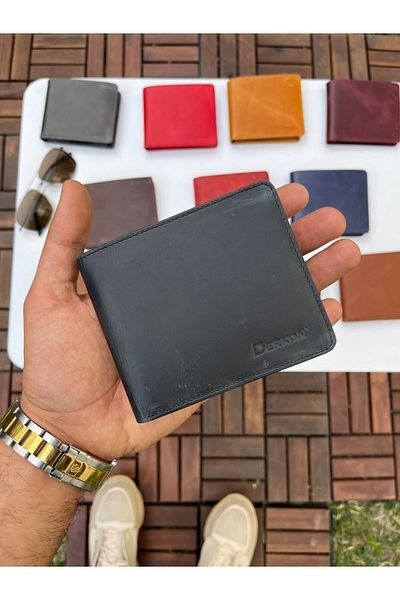 DERKON Ola Vintage Leather Black Wallet