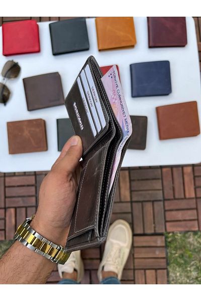 DERKON Ola Vintage Leather Gray Wallet