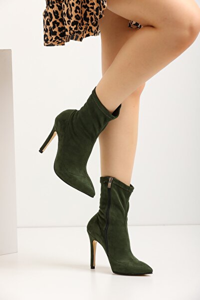 en7 Khaki Women's Heeled Boots 2596