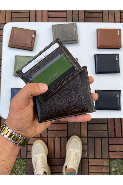 DERKON Noyi Genuine Leather Brown Wallet with Internal Removal