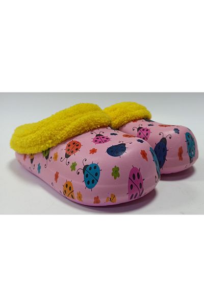 GEZER Γούνα Εσωτερικά και Εξωτερικά Eva Girl's Home School and Street Slippers Pink