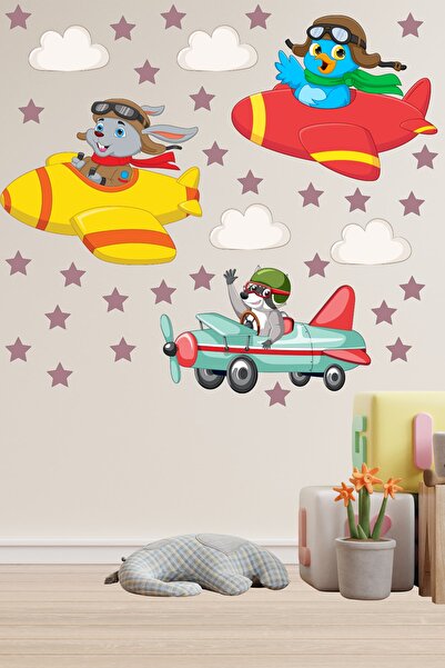 Echo Home ملصق حائط لغرفة الأطفال على شكل حيوانات ونجوم لطيفة