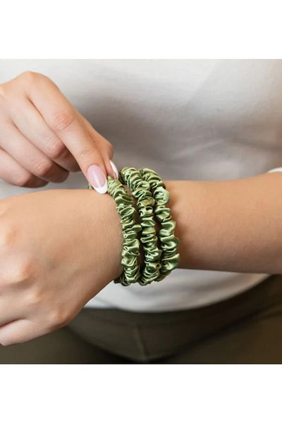 CSR AKSESUAR Women's Set of 3 Satin Wrist Elastic Clasps