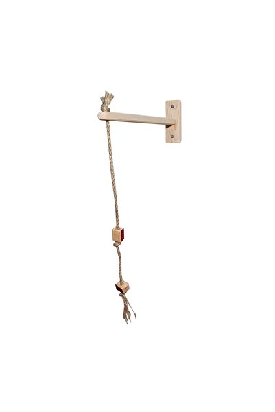 Barış Dizayn Doğal Ahşap Kedi Oyun Oltası Oyun Ipi Duvara Monte Jüt Ipli Kedi...