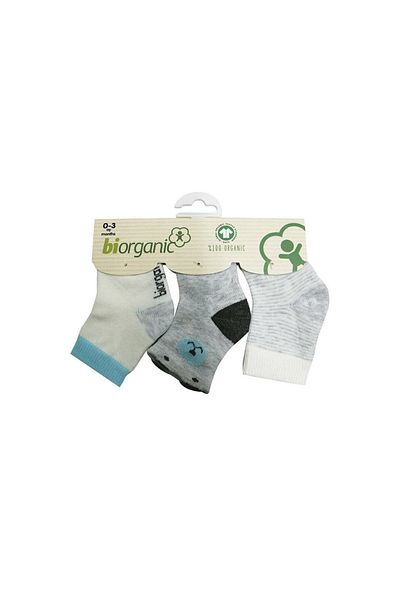 Biorganic Cute Bear 3-Piece Baby Socks 68363
