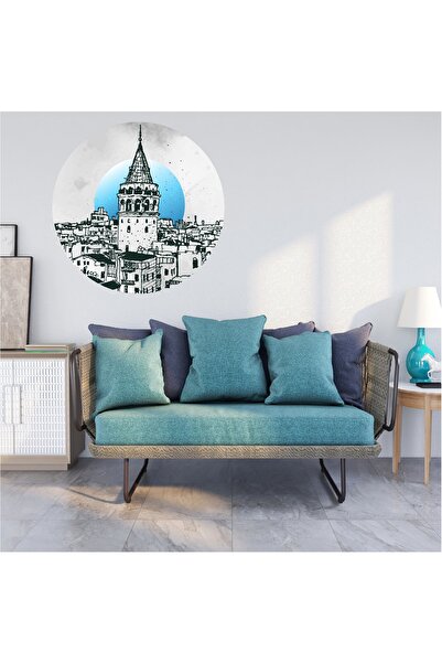 Aysprint Galata Tower Charcoal Wall Sticker