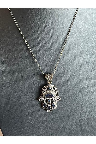 Gönülden Tasarım Special Design Rabia Ana Hand Bronze Zircon Stone Design Necklace