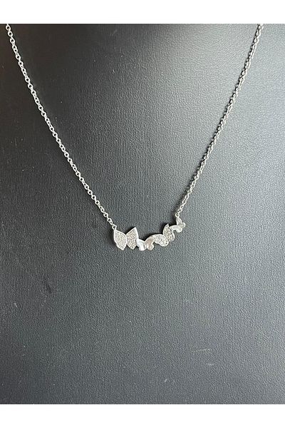 Gönülden Tasarım Special Design Zircon Stone Butterflies Necklace