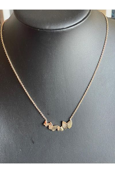 Gönülden Tasarım Special Design Zircon Stone Butterflies Necklace
