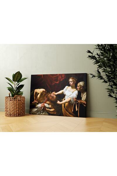 Carmen Caravaggio - Judith Holofernes'in Başını Keserken Kanvas Tablo