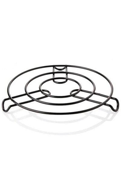 BİTERSE Mat Siyah Yuvarlak Metal Nihale Çaydanlık Tencere Altılığı Demir Niha...