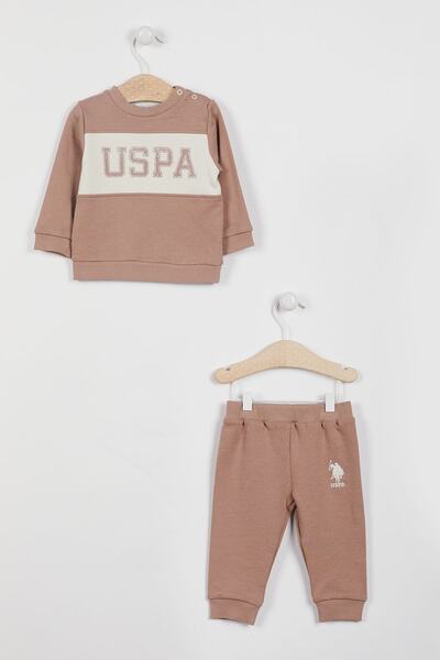 U.S. Polo Assn. طقم بدلة رياضية بأكمام طويلة للأطفال الرضع من Polo Assn