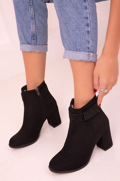 SOHO Black Suede Women's Boots & Booties 15372