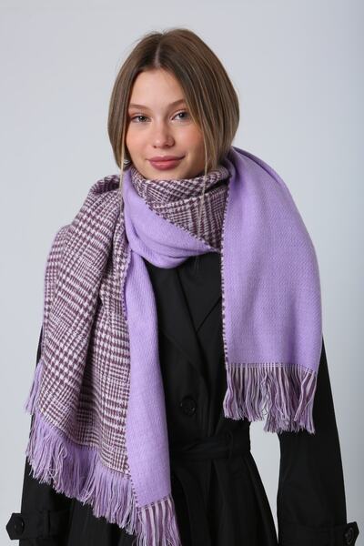 MARBERRY Lilac Double Sided Houndstooth Women's Shawl