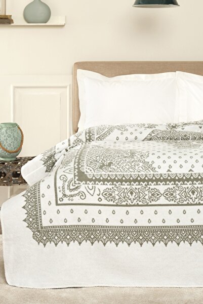 Karaca Home Evelina Green Double Cotton Blanket