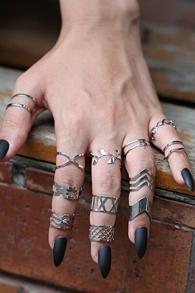 Ervalina 12'li Set Yüzük 1306 Gümüş Rengi