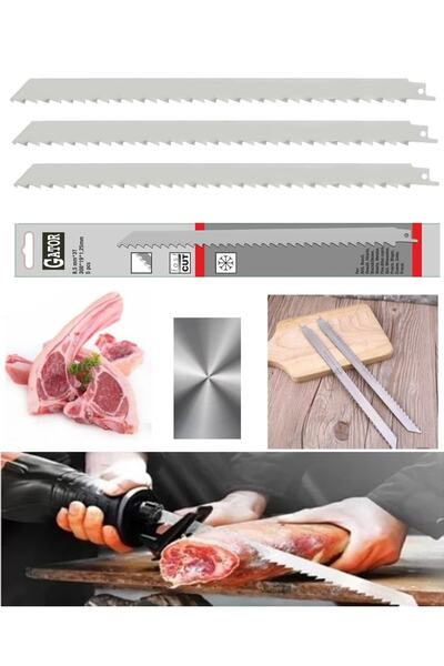 GATOR Paslanmaz Çelik Gtr903019 3 Adet 30cm Tilki Kuyruğu Et Kemik Kesim Bıça...