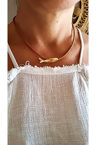 by özllem Derili Balık Tasarım Altın Kaplama Kolye